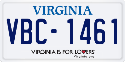 VA license plate VBC1461
