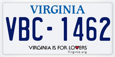 VA license plate VBC1462