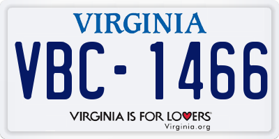VA license plate VBC1466
