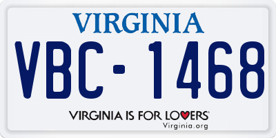 VA license plate VBC1468