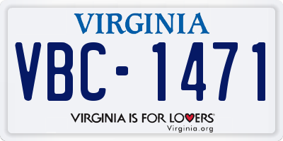 VA license plate VBC1471