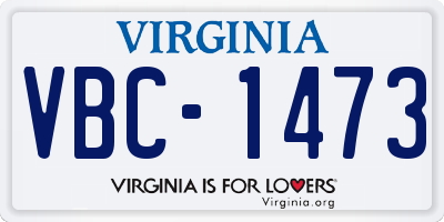 VA license plate VBC1473
