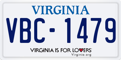 VA license plate VBC1479