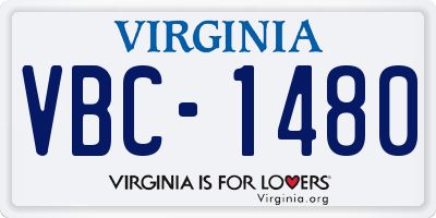 VA license plate VBC1480
