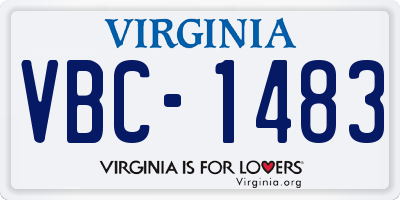 VA license plate VBC1483