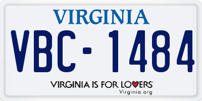 VA license plate VBC1484