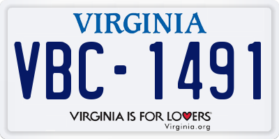 VA license plate VBC1491