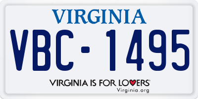 VA license plate VBC1495