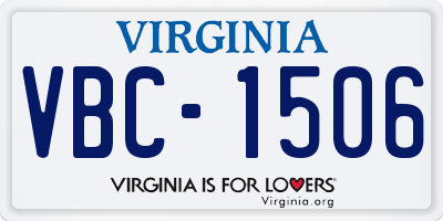 VA license plate VBC1506
