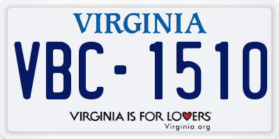 VA license plate VBC1510
