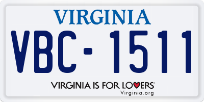 VA license plate VBC1511