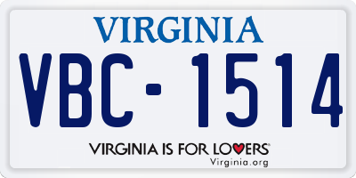 VA license plate VBC1514