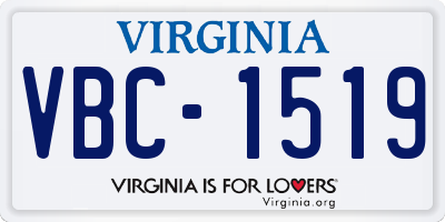 VA license plate VBC1519