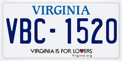 VA license plate VBC1520