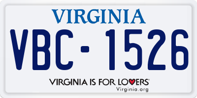 VA license plate VBC1526