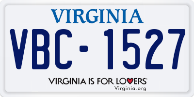 VA license plate VBC1527