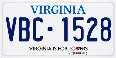 VA license plate VBC1528