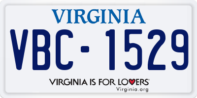 VA license plate VBC1529