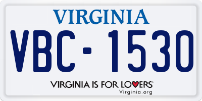 VA license plate VBC1530