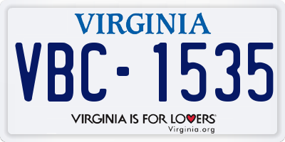 VA license plate VBC1535
