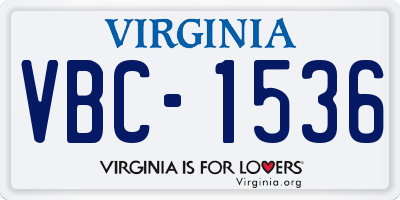 VA license plate VBC1536