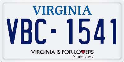 VA license plate VBC1541
