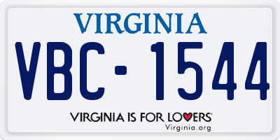 VA license plate VBC1544