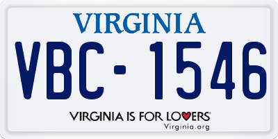 VA license plate VBC1546