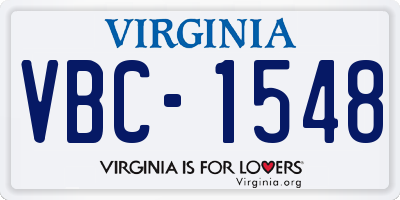 VA license plate VBC1548