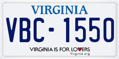 VA license plate VBC1550