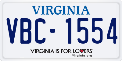 VA license plate VBC1554