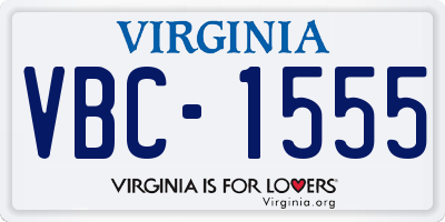VA license plate VBC1555