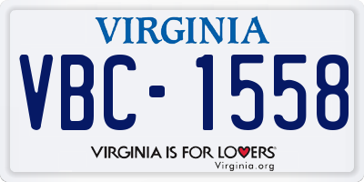 VA license plate VBC1558