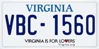 VA license plate VBC1560
