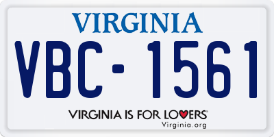 VA license plate VBC1561