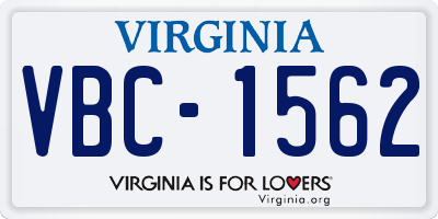 VA license plate VBC1562