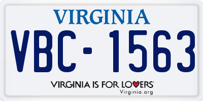 VA license plate VBC1563