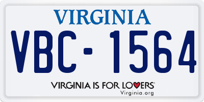 VA license plate VBC1564