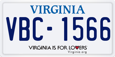VA license plate VBC1566