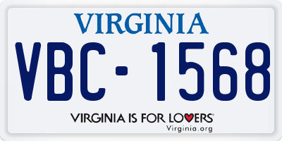 VA license plate VBC1568