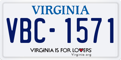 VA license plate VBC1571