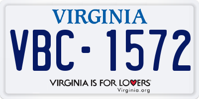 VA license plate VBC1572