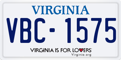VA license plate VBC1575