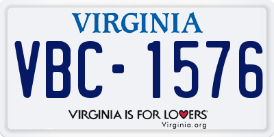 VA license plate VBC1576