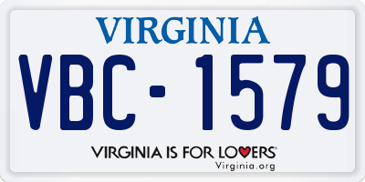 VA license plate VBC1579