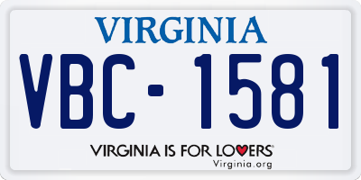 VA license plate VBC1581