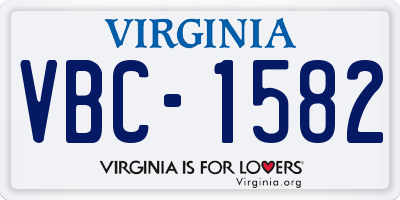 VA license plate VBC1582