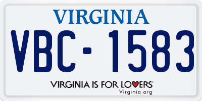 VA license plate VBC1583