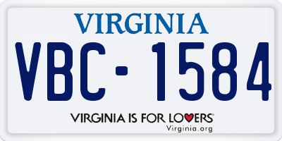 VA license plate VBC1584