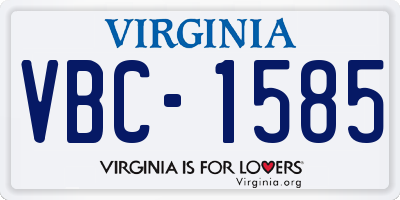 VA license plate VBC1585